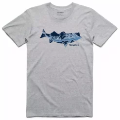Simms Striper Bay Fill T Shirt -Simms || Orvis || Patagonia Sales 2023 13435 067 Striper Bay Fill Tee Grey Heather Front