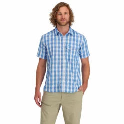Simms Big Sky SS Shirt -Simms || Orvis || Patagonia Sales 2023 151 simms big sky ss shirt bright blue cutty red plaid 02 scaled