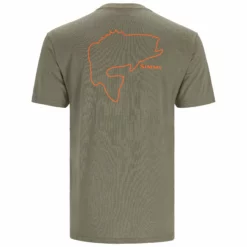 Simms Bass Outline T-Shirt -Simms || Orvis || Patagonia Sales 2023 221 simms bass outline t shirt military heather 01 scaled