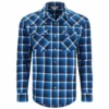 Simms Brackett LS Shirt -Simms || Orvis || Patagonia Sales 2023 221 simms brackett ls shirt bright blue navy window plaid 01 scaled