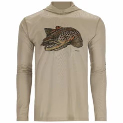 Simms Tech Hoody Artist Series Stone / Brown Trout