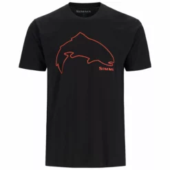 Simms Trout Outline T-Shirt -Simms || Orvis || Patagonia Sales 2023 221 simms trout outline t shirt black 01 scaled