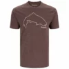 Simms Trout Outline T-Shirt -Simms || Orvis || Patagonia Sales 2023 221 simms trout outline t shirt brown heather 01 scaled
