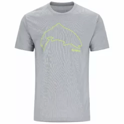 Simms Trout Outline T-Shirt -Simms || Orvis || Patagonia Sales 2023 221 simms trout outline t shirt stone heather 01 scaled