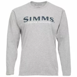 Simms Logo LS T-Shirt -Simms || Orvis || Patagonia Sales 2023 222 simms logo ls t shirt grey heather 01 scaled
