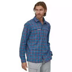 Patagonia Men's Early Rise Stretch Shirt -Simms || Orvis || Patagonia Sales 2023 231 patagonia mens early rise stretch shirt on the fly anacapa blue 04