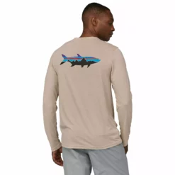 Patagonia Mens Longsleeve Cap Cool Daily Fish Graphic Shirt -Simms || Orvis || Patagonia Sales 2023 231 patagonia mens longsleeve cap cool daily fish graphic shirt fitz roy tarpon pumice x dye 04