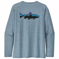 Patagonia Mens Longsleeve Cap Cool Daily Fish Graphic Shirt -Simms || Orvis || Patagonia Sales 2023 231 patagonia mens longsleeve cap cool daily fish graphic shirt fitz roy trout steam blue x dye 01