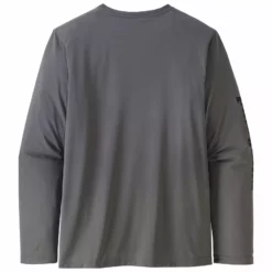 Patagonia Mens Longsleeve Cap Cool Daily Fish Graphic Shirt -Simms || Orvis || Patagonia Sales 2023 231 patagonia mens longsleeve cap cool daily fish graphic shirt text logo nobel grey 02