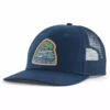 Patagonia Take A Stand Trucker Hat -Simms || Orvis || Patagonia Sales 2023 231 patagonia take a stand trucker hat bayou badge tidepool blue 01