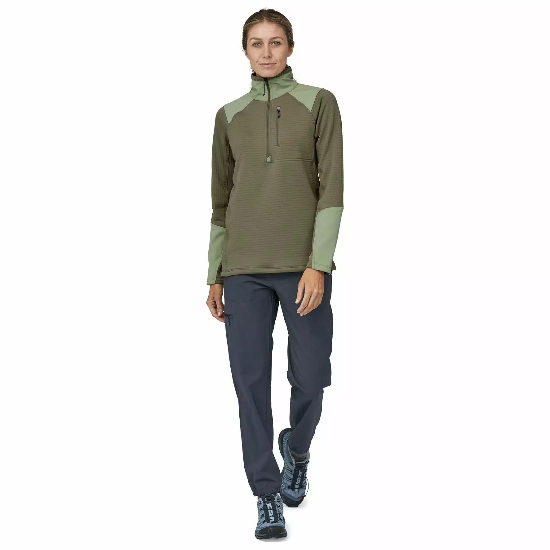 Patagonia Women's R1 Fitz Roy Trout 1/4 Zip Long Sleeve 2 Patagonia Women's R1 Fitz Roy Trout 1/4 Zip Long Sleeve - Image 2