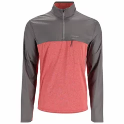 Simms SolarFlex Wind Half Zip Shirt -Simms || Orvis || Patagonia Sales 2023 231 simms solarflex wind half zip shirt cutty red htr steel 01 scaled