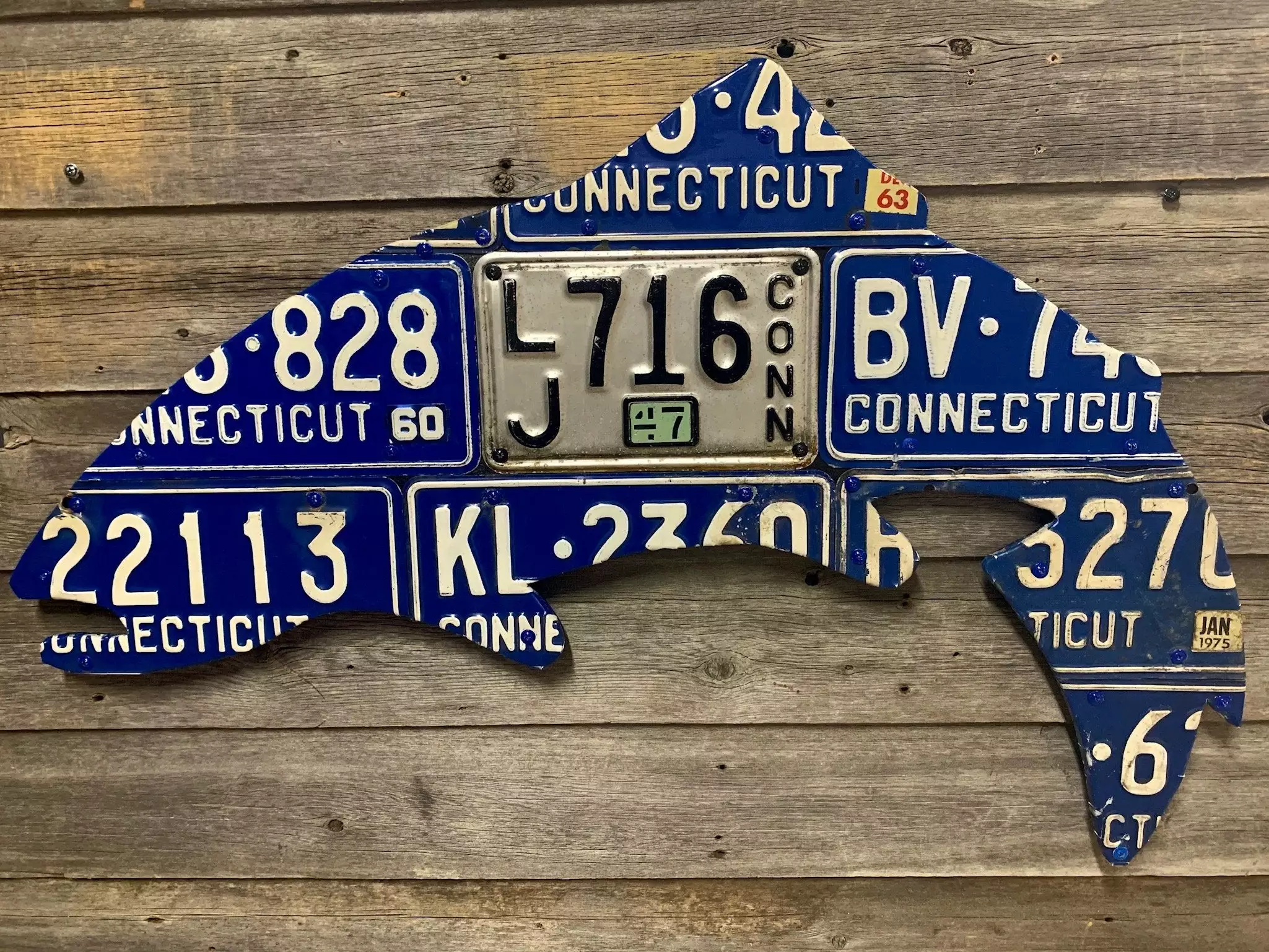 Cody Richardson Art - Connecticut Antique Trout License Plate Art 1 Cody Richardson Art - Connecticut Antique Trout License Plate Art