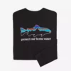 Patagonia Mens Home Water Trout Longsleeve Responsibili Tee -Simms || Orvis || Patagonia Sales 2023 37574 BLK