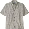 Patagonia Mens Island Hopper Short Sleeve Shirt - SALE -Simms || Orvis || Patagonia Sales 2023 95163 VOYAGE DYNO WHITE l