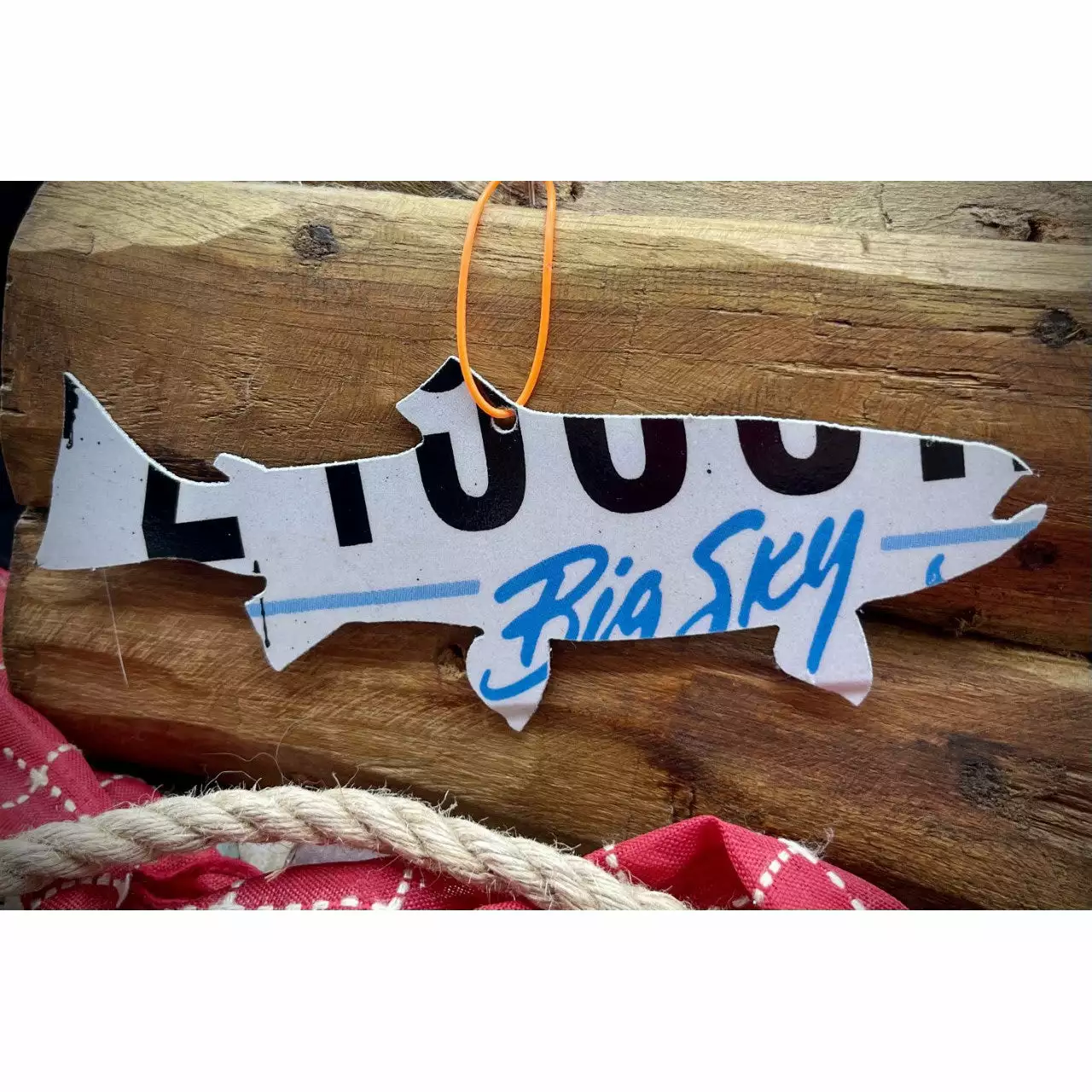 Cody Richardson Art - Montana ‘Big Sky Bow’ Trout License Plate Christmas Ornament 1 Cody Richardson Art - Montana ‘Big Sky Bow’ Trout License Plate Christmas Ornament