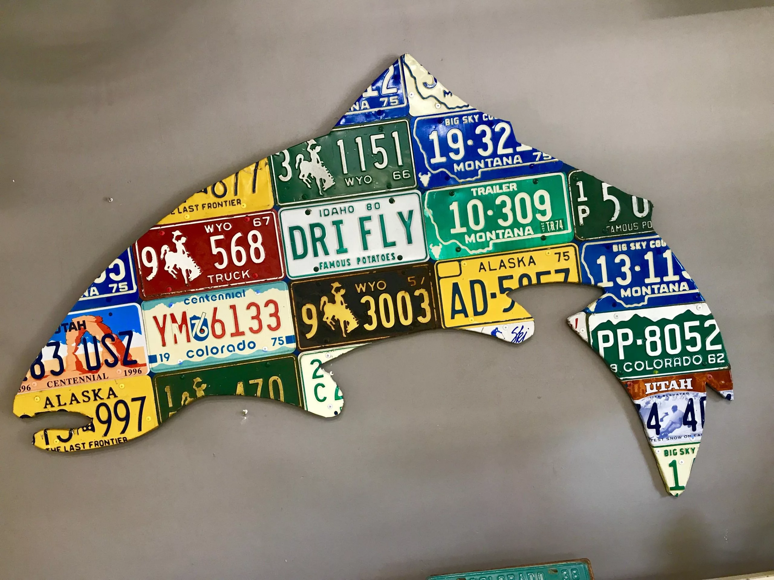 Cody Richardson Art - Extra Large 5-Foot Trout License Plate Art 1 Cody Richardson Art - Extra Large 5-Foot Trout License Plate Art