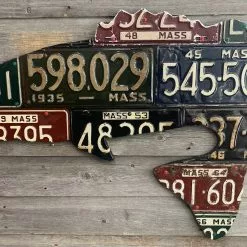 Cody Richardson Art - Massachusetts Largemouth Bass Antique License Plate Art