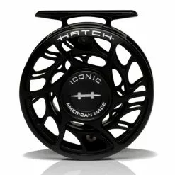 Hatch Iconic 3 Plus Fly Reel -Simms || Orvis || Patagonia Sales 2023 Iconic3PlusReelBlackSilverLargeArborFront