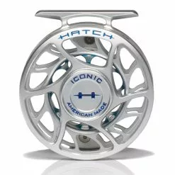 Hatch Iconic 3 Plus Fly Reel -Simms || Orvis || Patagonia Sales 2023 Iconic3PlusReelClearBlueLargeArborFront