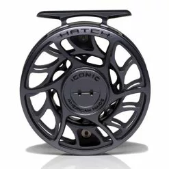 Hatch Iconic 4 Plus Fly Reel -Simms || Orvis || Patagonia Sales 2023 Iconic4PlusReelGreyBlackLargeArborFront