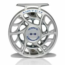 Hatch Iconic 5 Plus Fly Reel -Simms || Orvis || Patagonia Sales 2023 Iconic5PlusReelClearBlueLargeArborFront