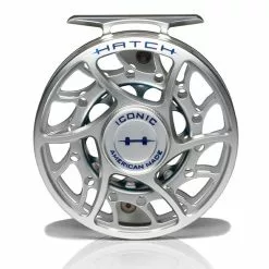 Hatch Iconic 5 Plus Fly Reel -Simms || Orvis || Patagonia Sales 2023 Iconic5PlusReelClearBlueMidArborFront