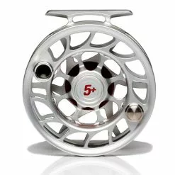 Hatch Iconic 5 Plus Fly Reel -Simms || Orvis || Patagonia Sales 2023 Iconic5PlusReelClearRedLargeArborBack