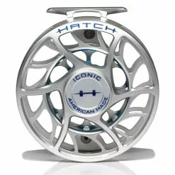 Hatch Iconic 9 Plus Fly Reel -Simms || Orvis || Patagonia Sales 2023 Iconic9PlusReelClearBlueLargeArborFront