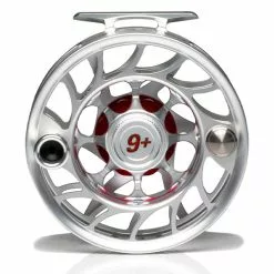 Hatch Iconic 9 Plus Fly Reel -Simms || Orvis || Patagonia Sales 2023 Iconic9PlusReelClearRedLargeArborBack