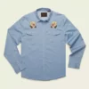 Howler Brothers Gaucho Snapshirt Sale -Simms || Orvis || Patagonia Sales 2023 S22 Gaucho Irie Hibiscus Faded Blue Oxford Flat Front 1f9124e5 8741 4653 a545 0513d2a477a0
