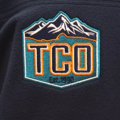 TCO Logo Patagonia Mens Micro D Fleece Pullover -Simms || Orvis || Patagonia Sales 2023 TCOlogopulloverClose1