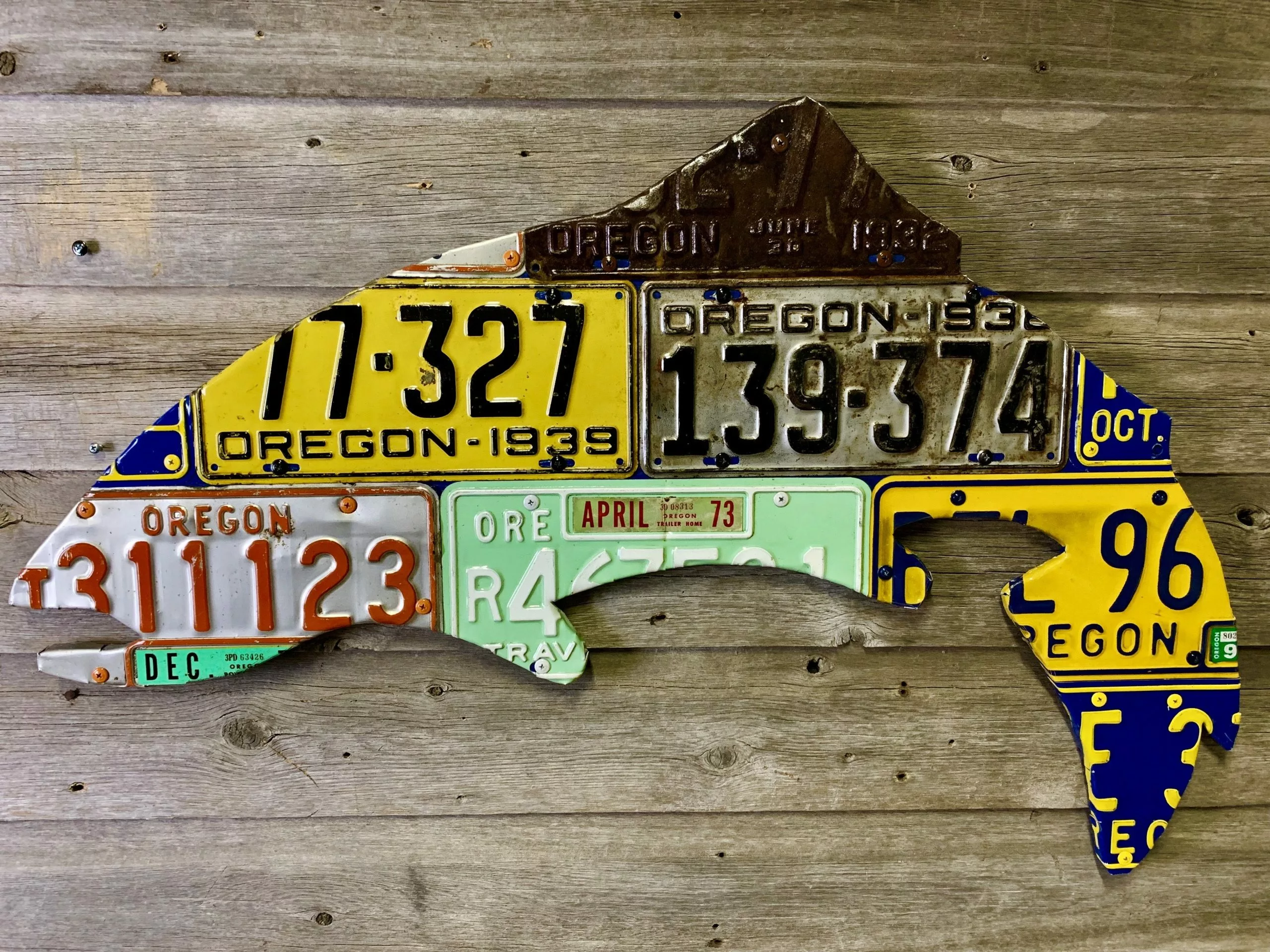 Cody Richardson Art - Oregon Antique Trout License Plate Art 1 Cody Richardson Art - Oregon Antique Trout License Plate Art