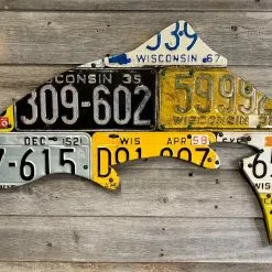 Cody Richardson Art - Wisconsin Antique Trout License Plate Art